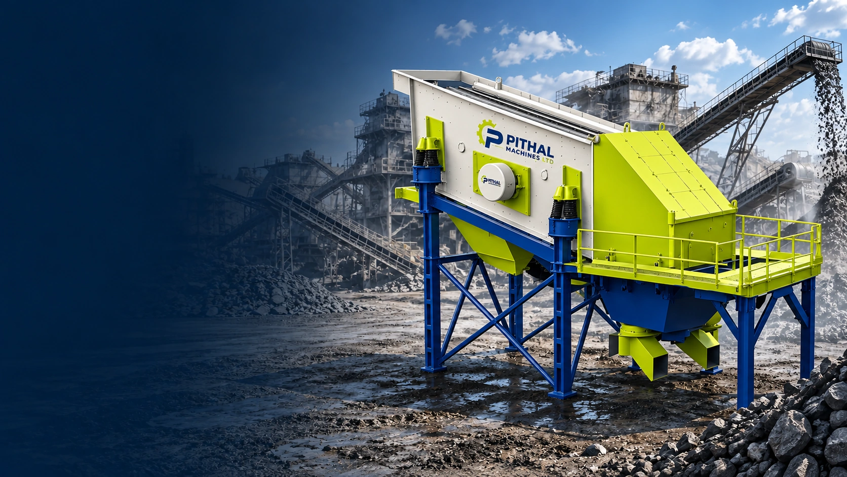 Pithal vibrating screen in a crushing and screening plant